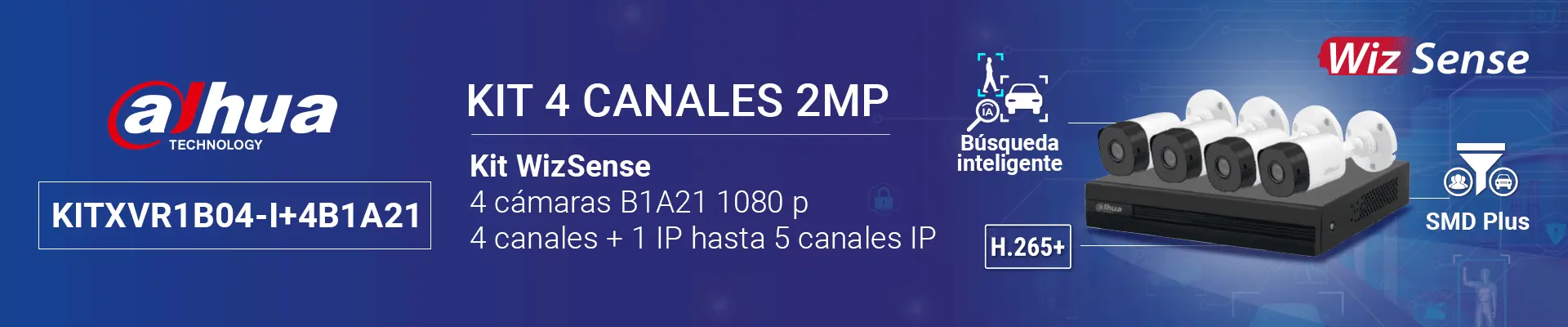 Kit Dahua 4 canales 2 MP Kit Dahua 4 canales 2 MP/lemuria
