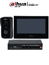 DAHUA KTP03 - Kit de Videportero IP/ Monitor de 7 Pulgadas. Frente de Calle y Switch PoE/ 6&1 E&S de Alarma/ Frente de Calle IP65/ IR/ Apertura Remota / Switch de 4 Puertos PoE 10/100/ 2 Puertos Uplink/ Controla 1 Puerta/
